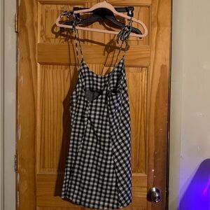 Foxblood Black and White Checkered Dress